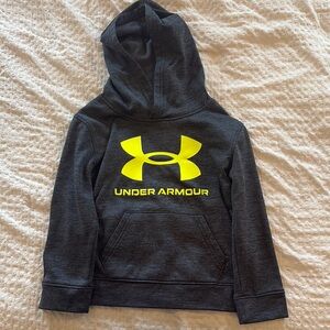 Under Armour Charcoal Hoodie with Neon Yellow Logo